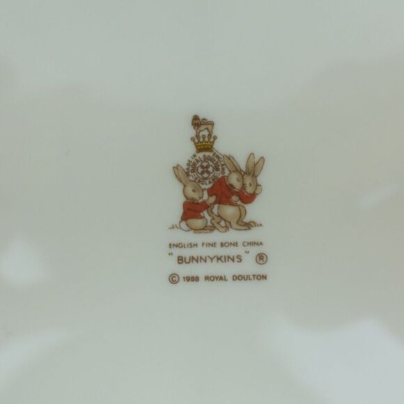Royal Doulton Bunnykins English Fine Bone China Plate, Bowl & Cup Set 1988 - Picture 13 of 16